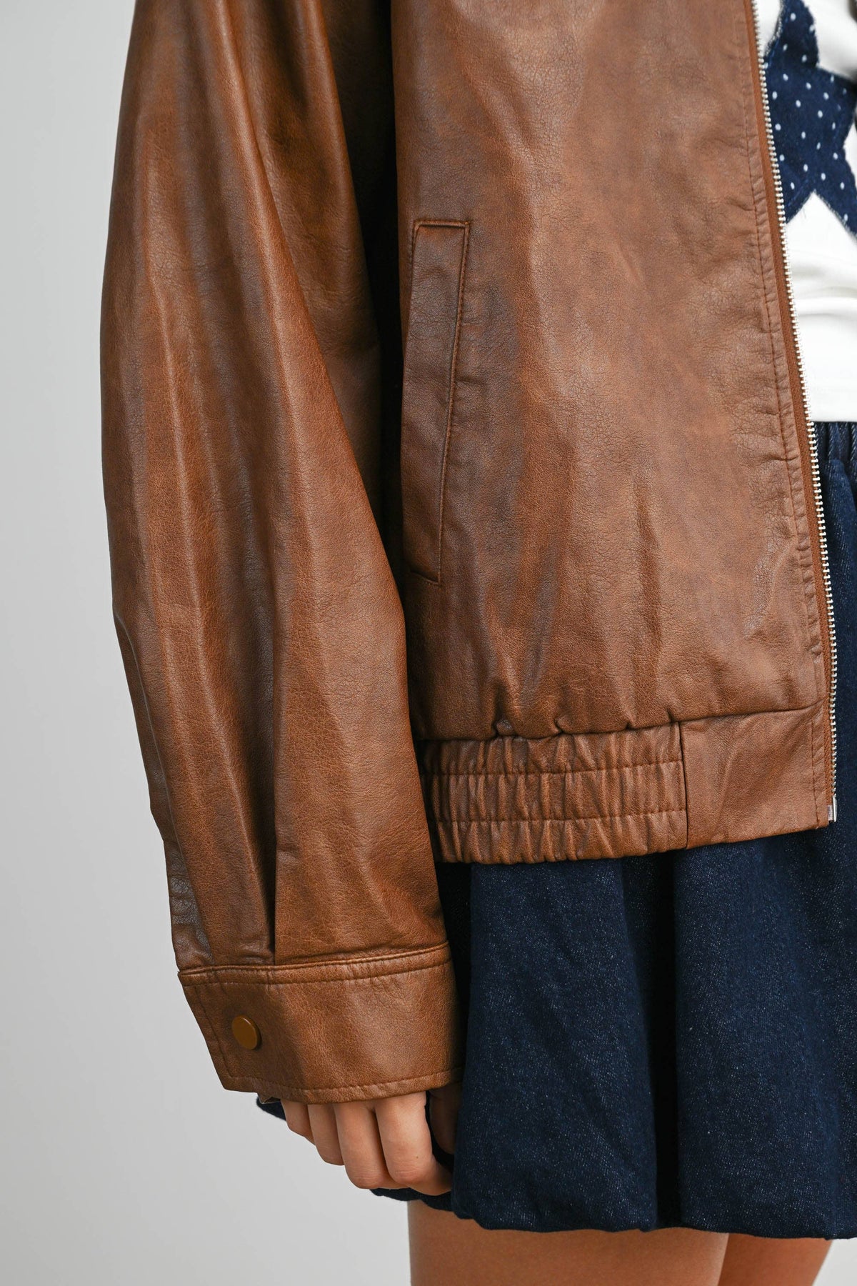 Camel Leather Bomber