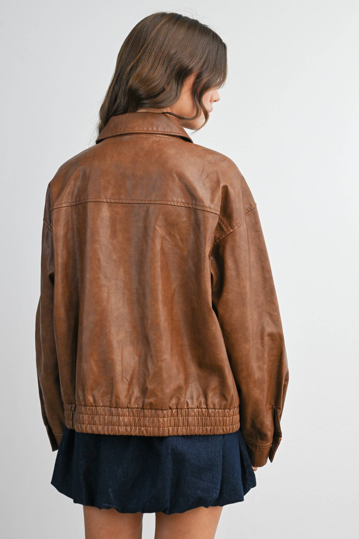 Camel Leather Bomber