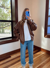 Camel Leather Bomber