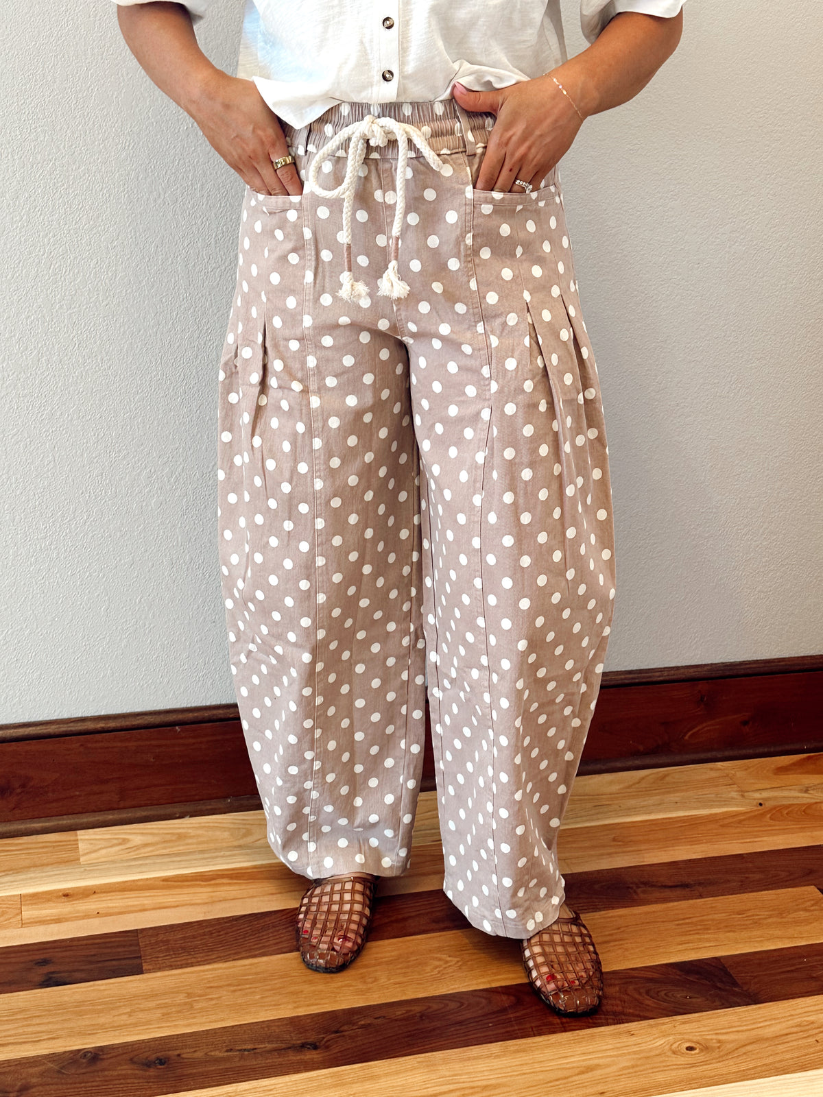 Wren Barrel Polka Dot Pants
