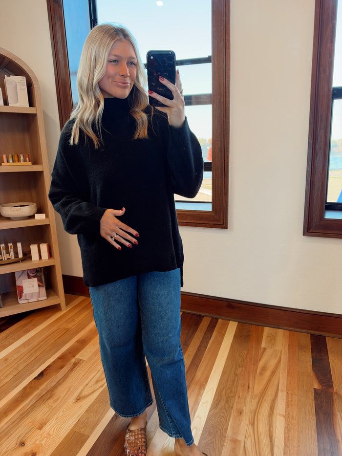 Brushed Funnel Tunic Sweater