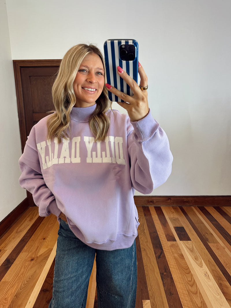 Lavender Dilly Dally Mockneck