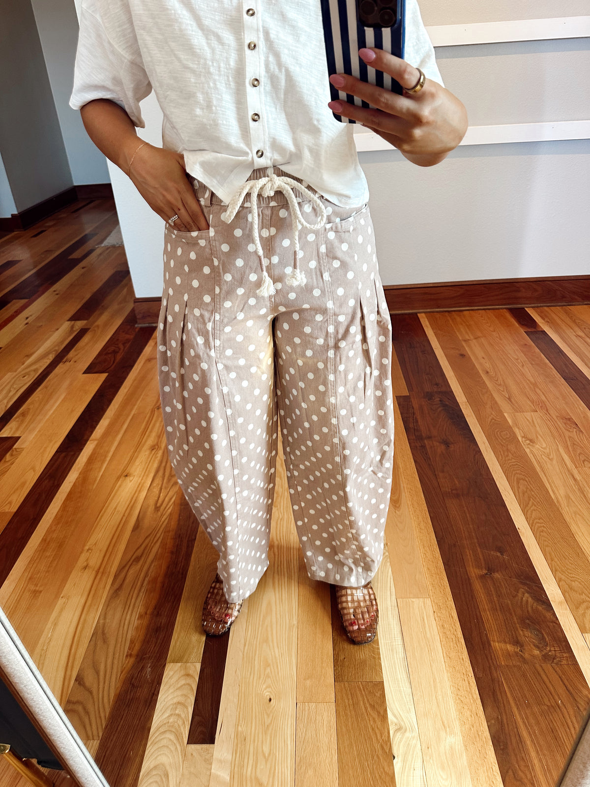 Wren Barrel Polka Dot Pants