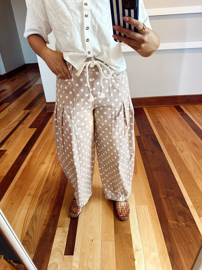 Wren Barrel Polka Dot Pants